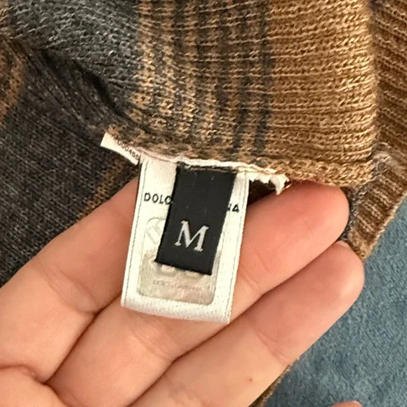 D&G Dolce & Gabbana Women's Cardigan - Tan and Gray Stripes - Picture 6 of 10